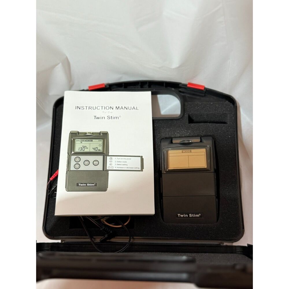 Twin Stim TENS EMS Combo Unit with Case and Manual – Pain Relief Therapy Device